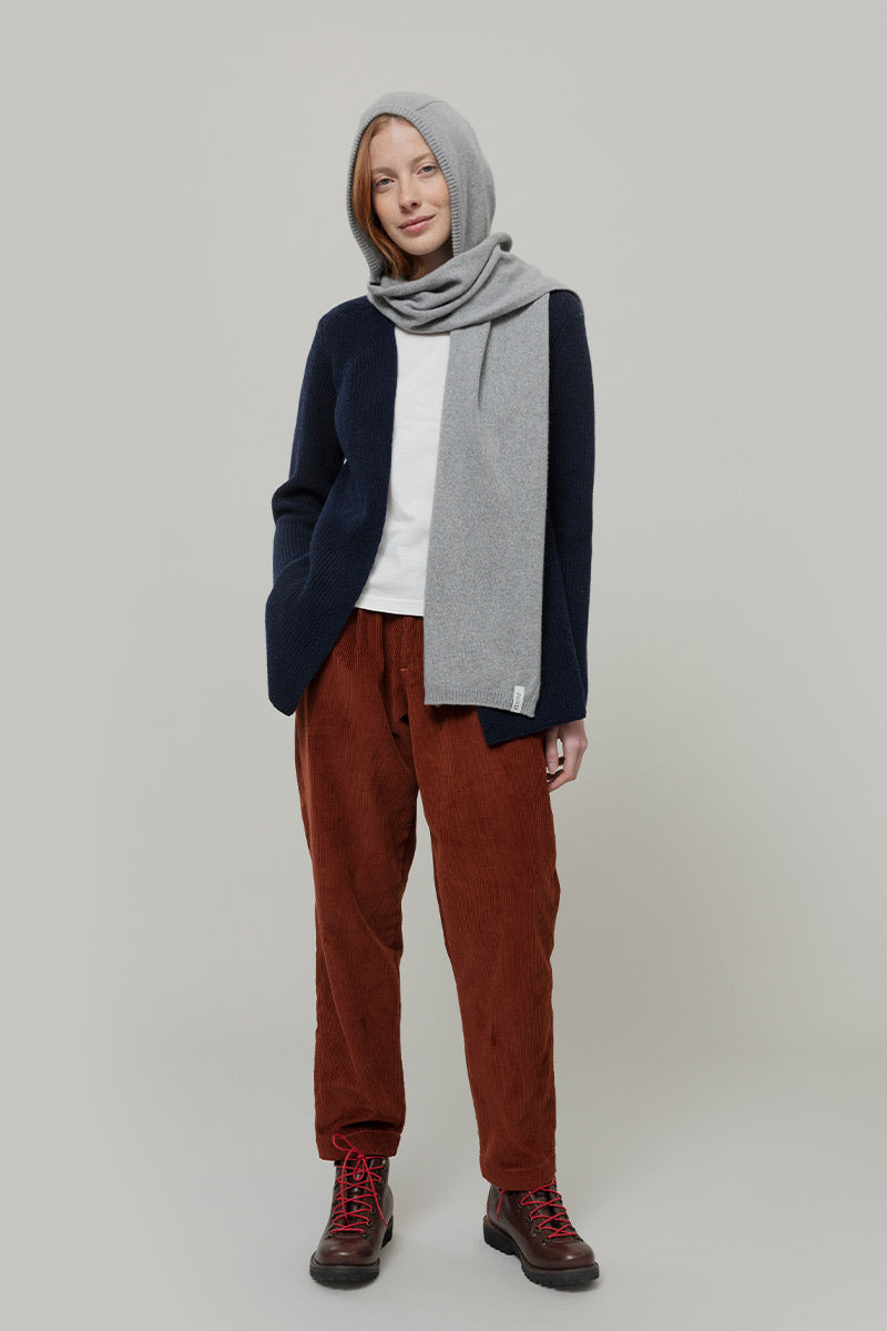 Rifo - Ilenia Cashmere Hooded Scarf Grey Calce