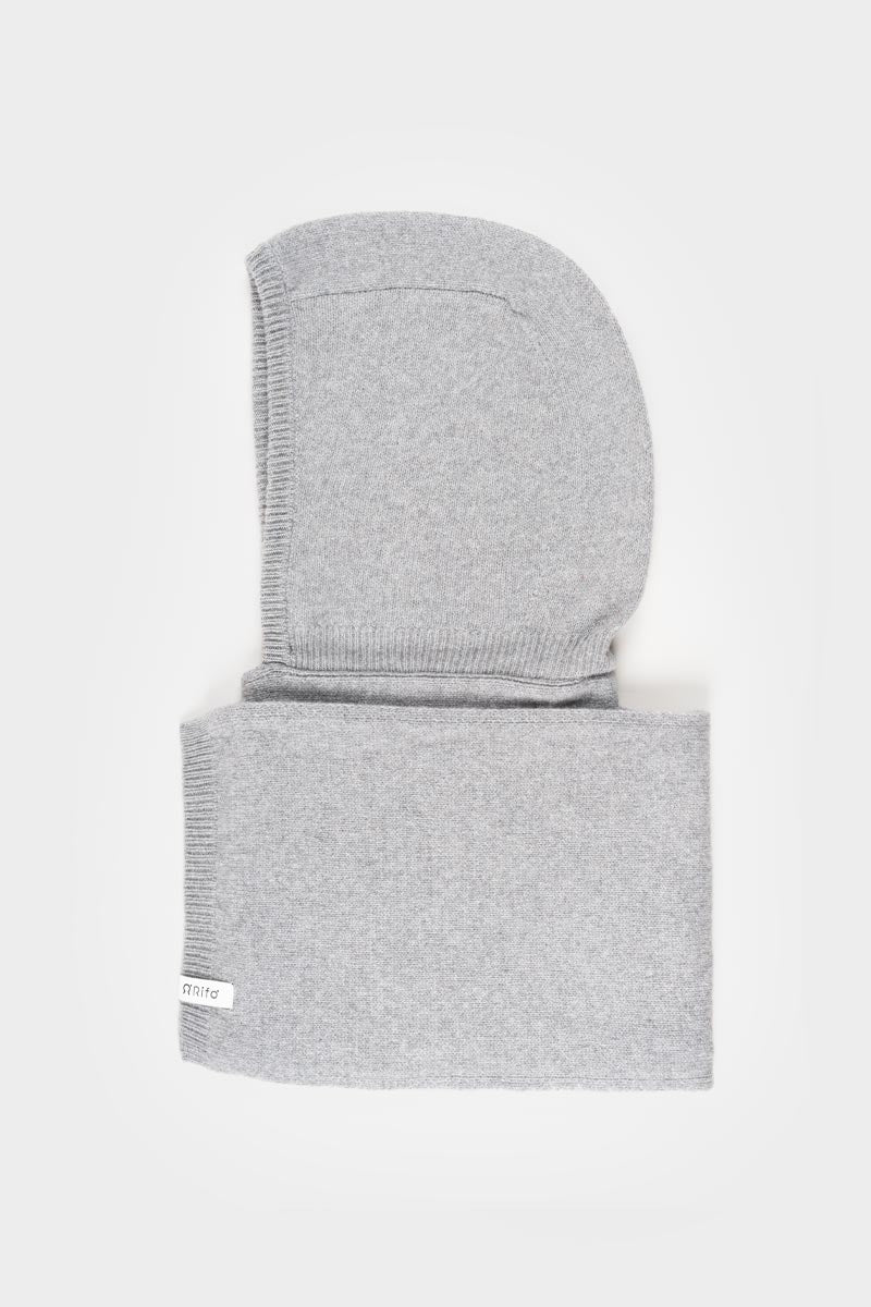 Rifo - Ilenia Cashmere Hooded Scarf Grey Calce