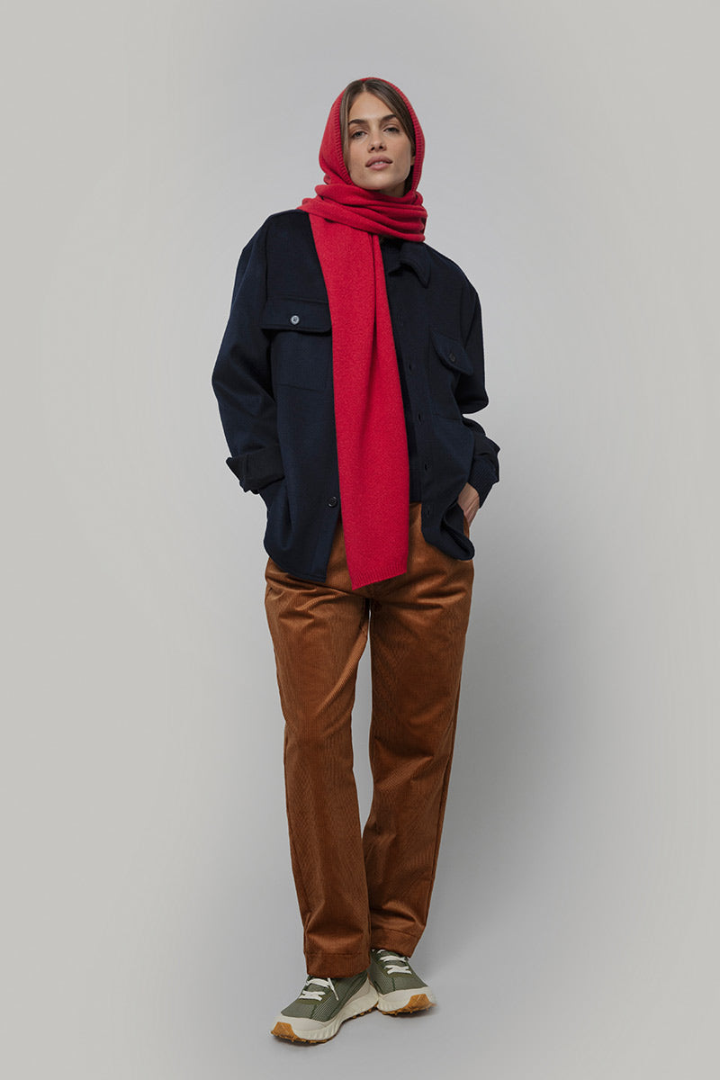 Rifo - Ilenia Cashmere Hooded Scarf Red Papavero