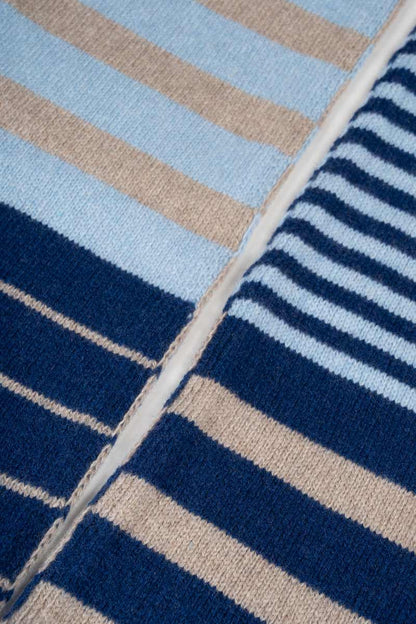 Rifo - Rino Cashmere Striped Skinny Scarf Multicolor Blue