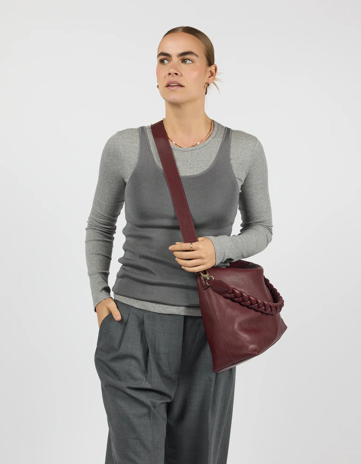 O MY BAG - Sienna Dark Cherry Soft Grain Leather - WERTE FREUNDE