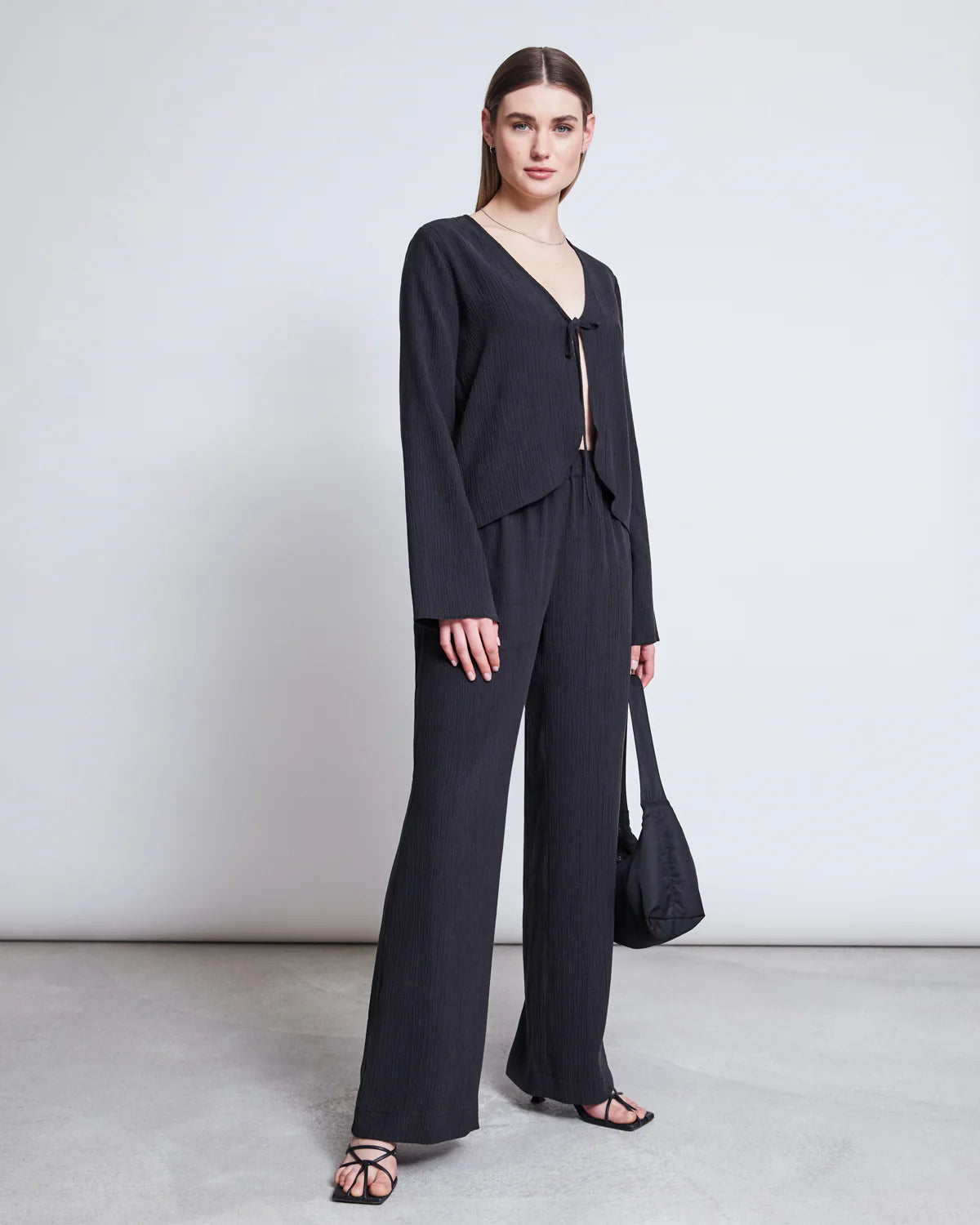 JAN N JUNE - HAVA Crinkle Pants black - WERTE FREUNDE