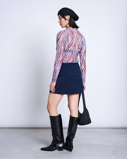 JAN N JUNE - DORA MESH LONGSLEEVE blue zebra print