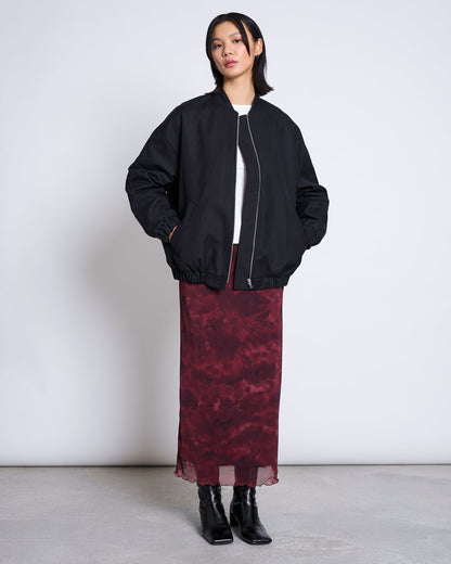 JAN N JUNE - SMUK MESH MAXI SKIRT carmine curl