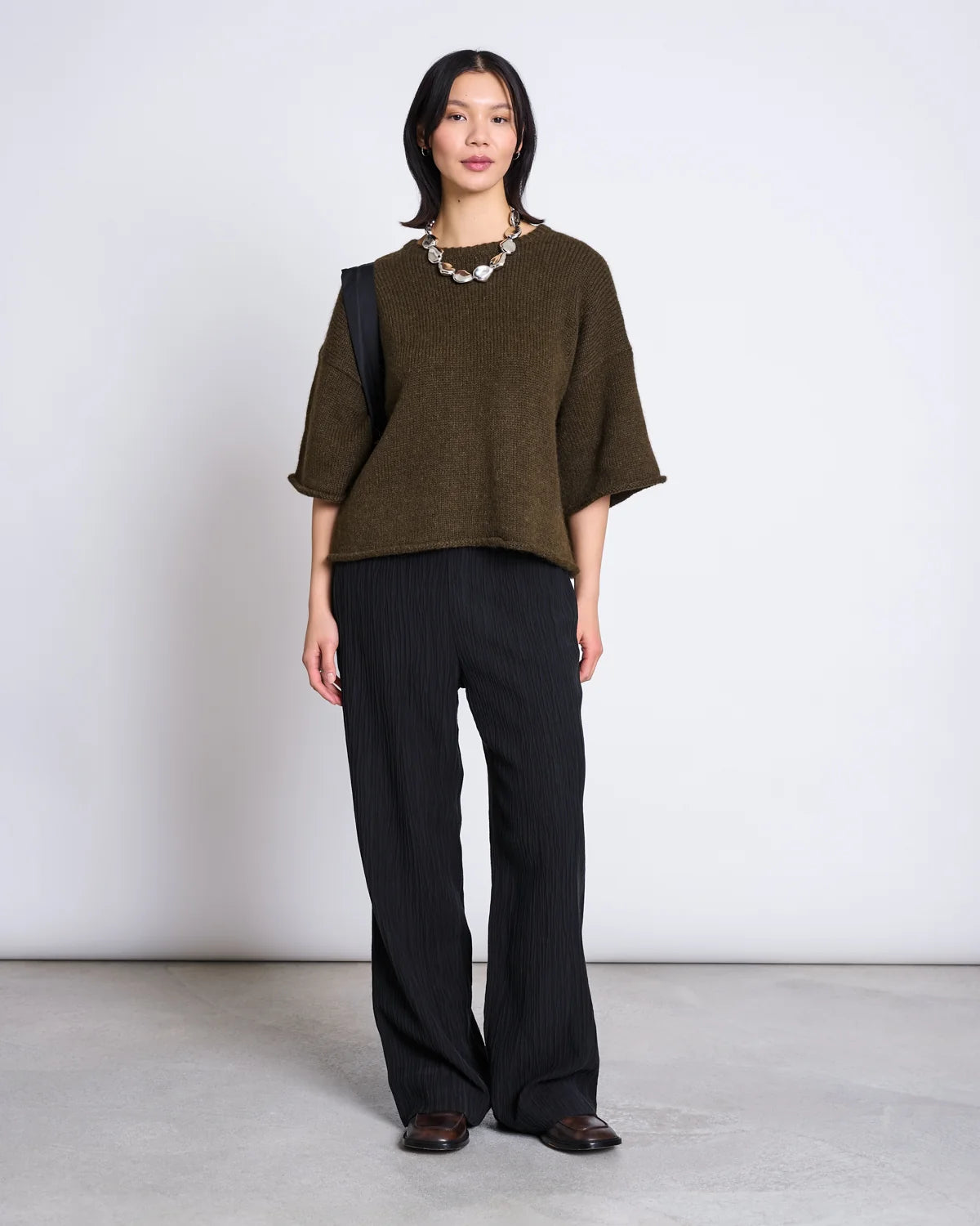 JAN N JUNE - VAIL ALPACA KNIT T-SHIRT rosemary