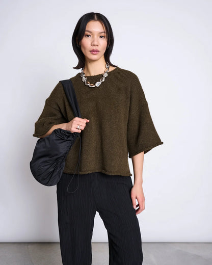 JAN N JUNE - VAIL ALPACA KNIT T-SHIRT rosemary