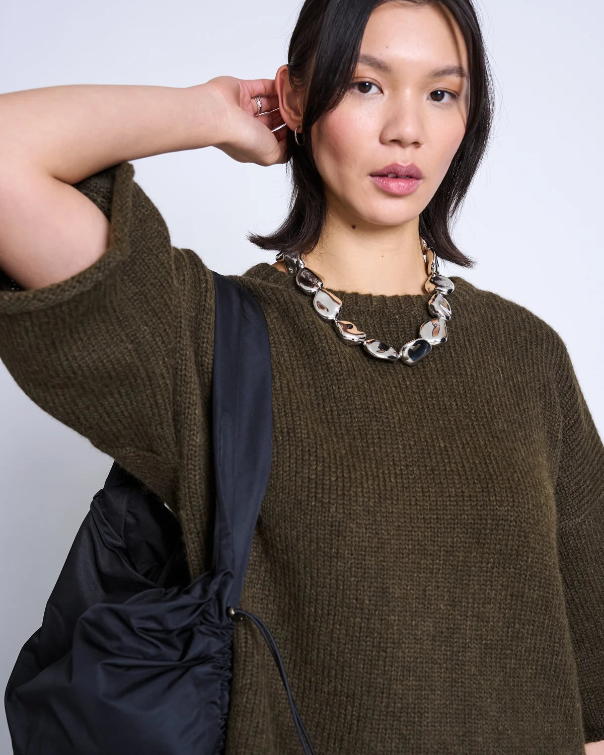 JAN N JUNE - VAIL ALPACA KNIT T-SHIRT rosemary