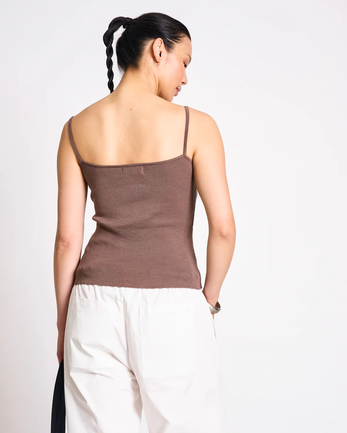 JAN N JUNE - CASTANEA Knit Spaghetti Top clay - WERTE FREUNDE