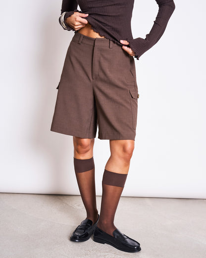 JAN N JUNE - CANNA Raised Collar Longsleeve mud - WERTE FREUNDE