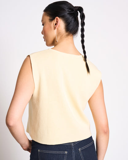 JAN N JUNE - CORYL Wavy Knit Vest buttermilk - WERTE FREUNDE