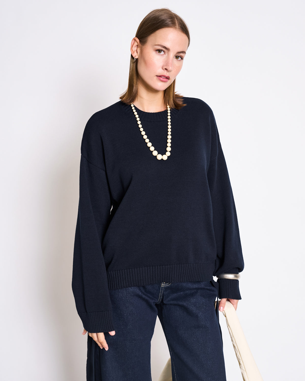 JAN N JUNE - CAPER Tie Sweater nightfall - WERTE FREUNDE
