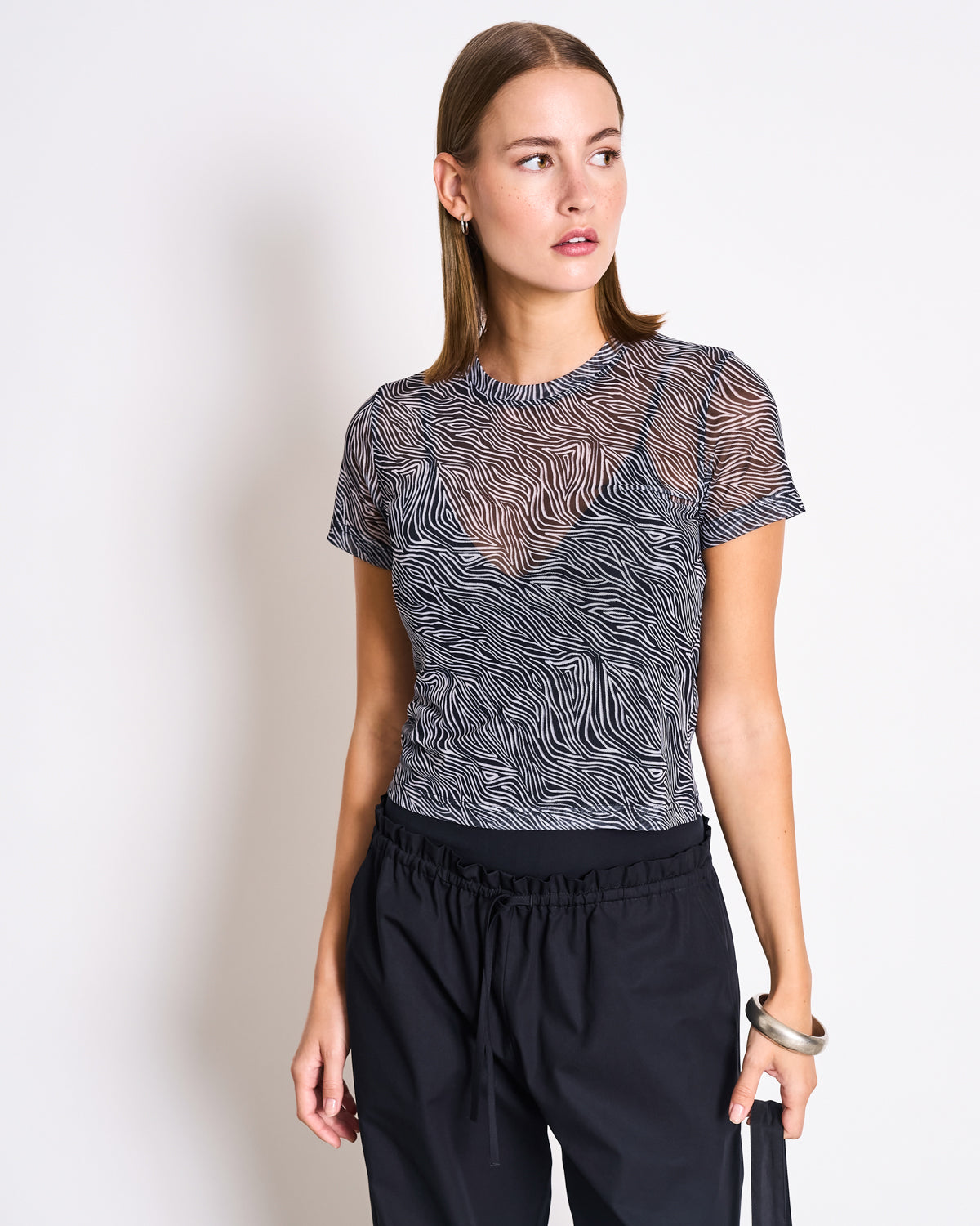 JAN N JUNE - EVIE Mesh T-Shirt zebra print - WERTE FREUNDE