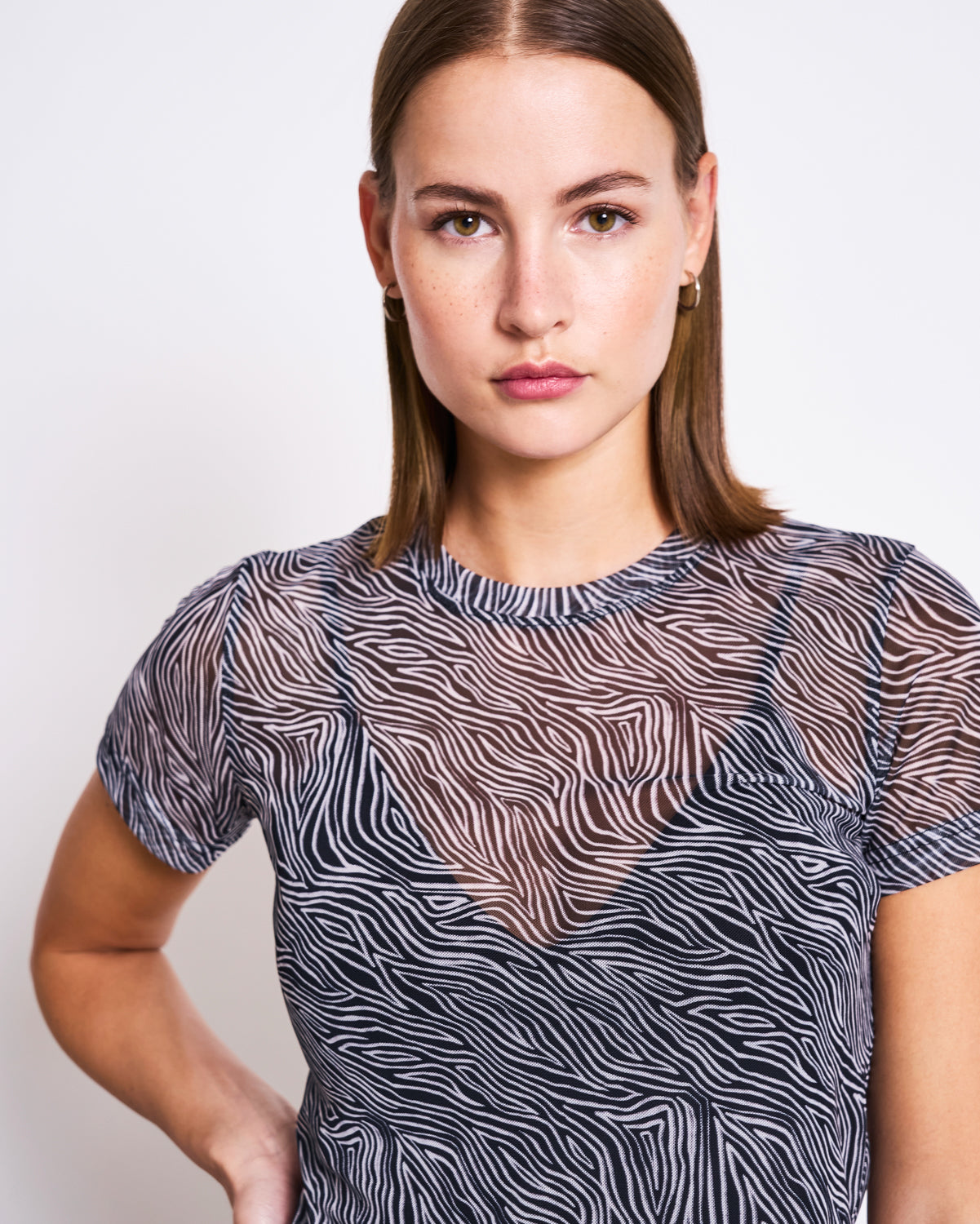 JAN N JUNE - EVIE Mesh T-Shirt zebra print - WERTE FREUNDE