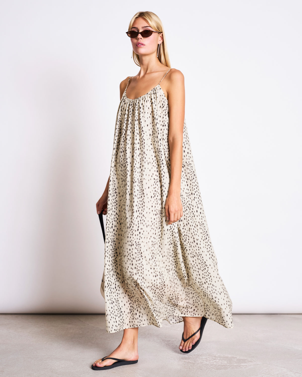 JAN N JUNE - TOVA Spaghetti Maxi Dress dalmatian dots - WERTE FREUNDE