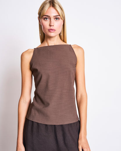 JAN N JUNE - BEVEREN Linen Pants mud - WERTE FREUNDE