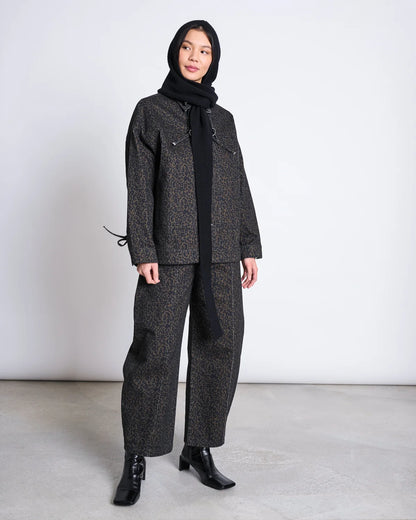JAN N JUNE - NIRA LAMBSWOOL HOODED SCARF black