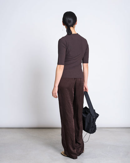 JAN N JUNE - NINA TENCEL™ LYOCELL RIB T-Shirt mud