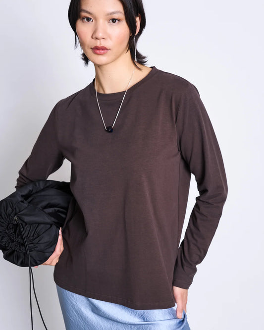 JAN N JUNE - BOY BRUSHED LONGSLEEVE mud