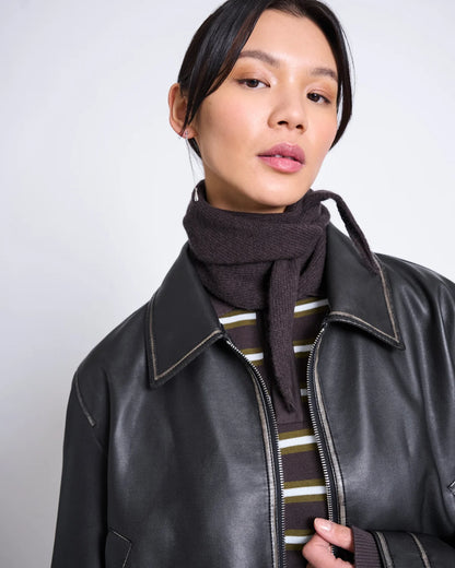 JAN N JUNE - AMBAR MINI WOOL SCARF zartbitter