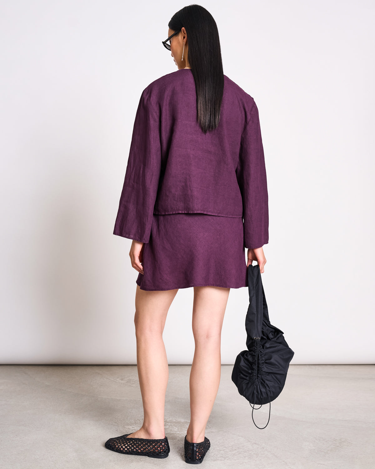 JAN N JUNE - CERCIS Linen Mini Skirt cherry lacquer - WERTE FREUNDE