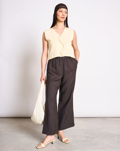 JAN N JUNE - CORYL Wavy Knit Vest buttermilk - WERTE FREUNDE