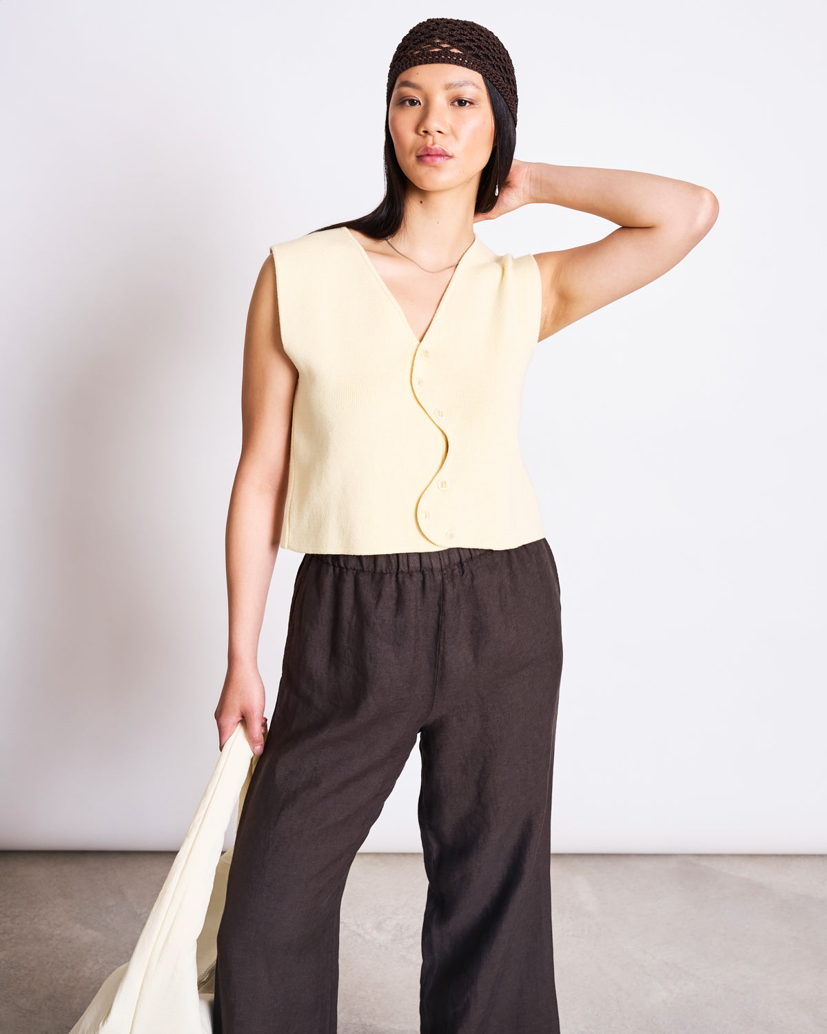 JAN N JUNE - CORYL Wavy Knit Vest buttermilk - WERTE FREUNDE