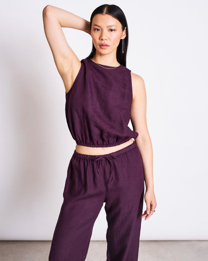JAN N JUNE - SJOV Linen Drawstring Pants cherry lacquer - WERTE FREUNDE