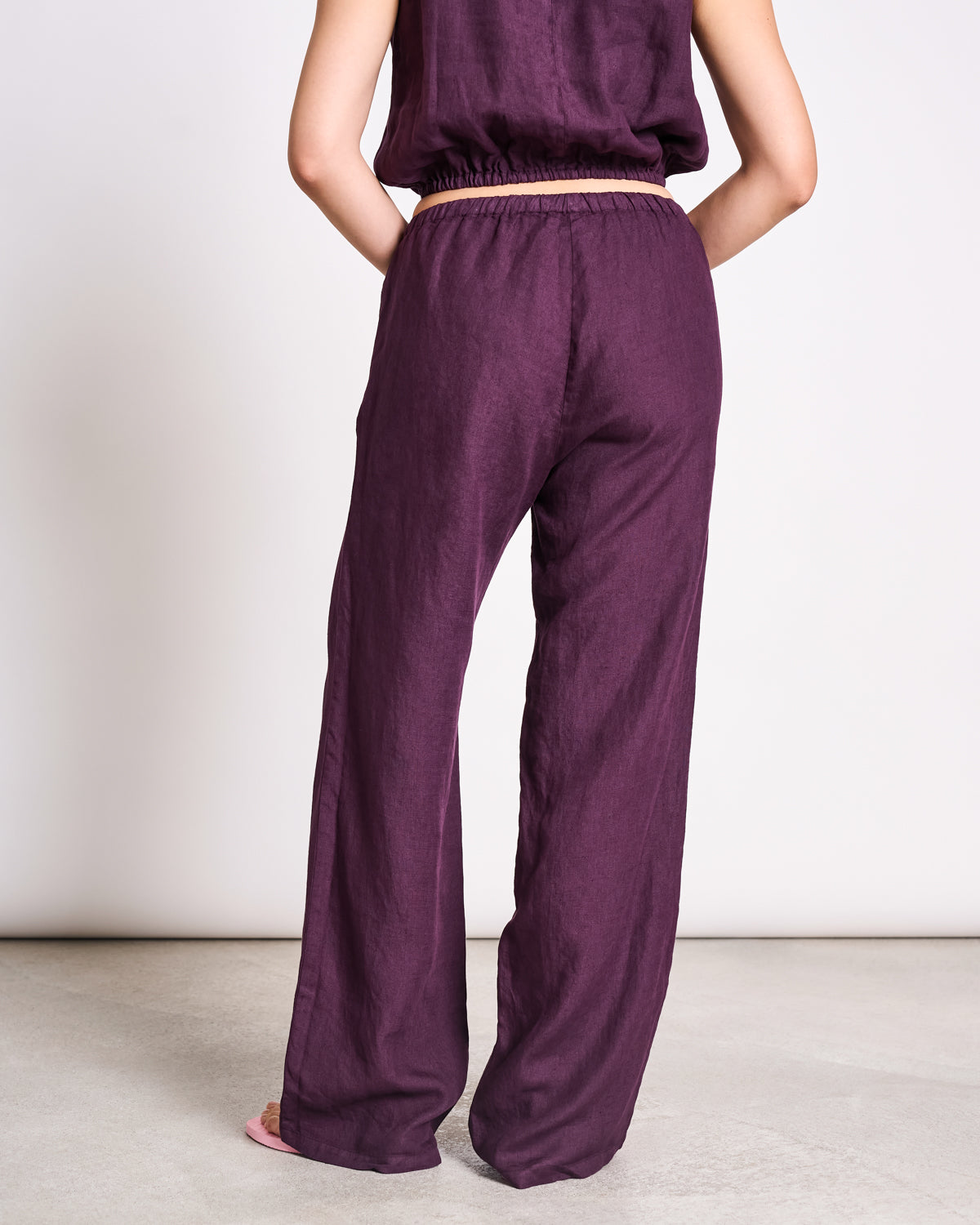 JAN N JUNE - SJOV Linen Drawstring Pants cherry lacquer - WERTE FREUNDE
