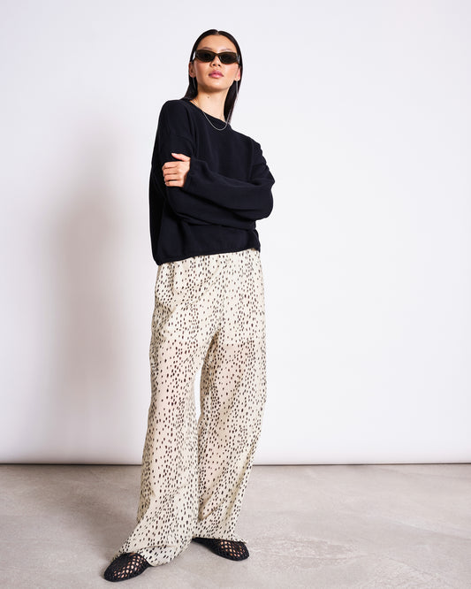 JAN N JUNE - ORIGAN Wide Cotton Pants dalmatian dots - WERTE FREUNDE