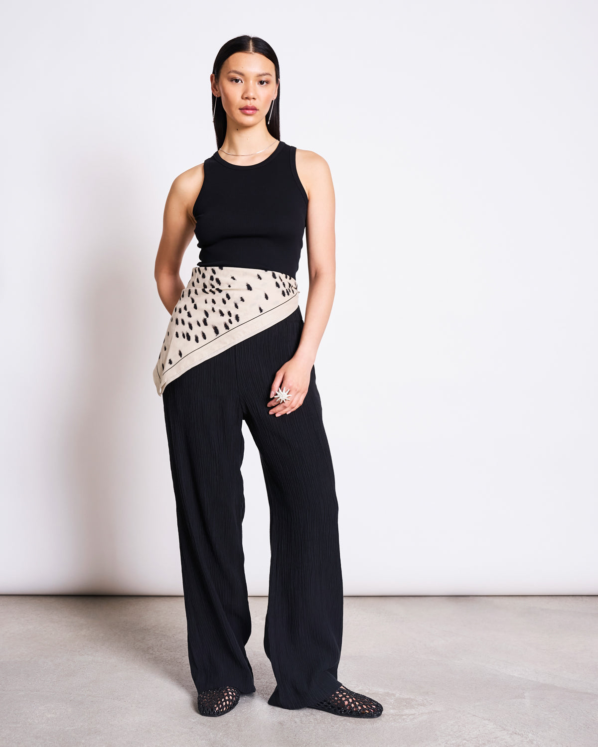 JAN N JUNE - HOLMEN Transparent Back Tank Top black - WERTE FREUNDE