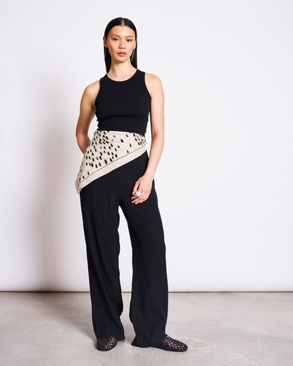 JAN N JUNE - HOLMEN Transparent Back Tank Top black - WERTE FREUNDE