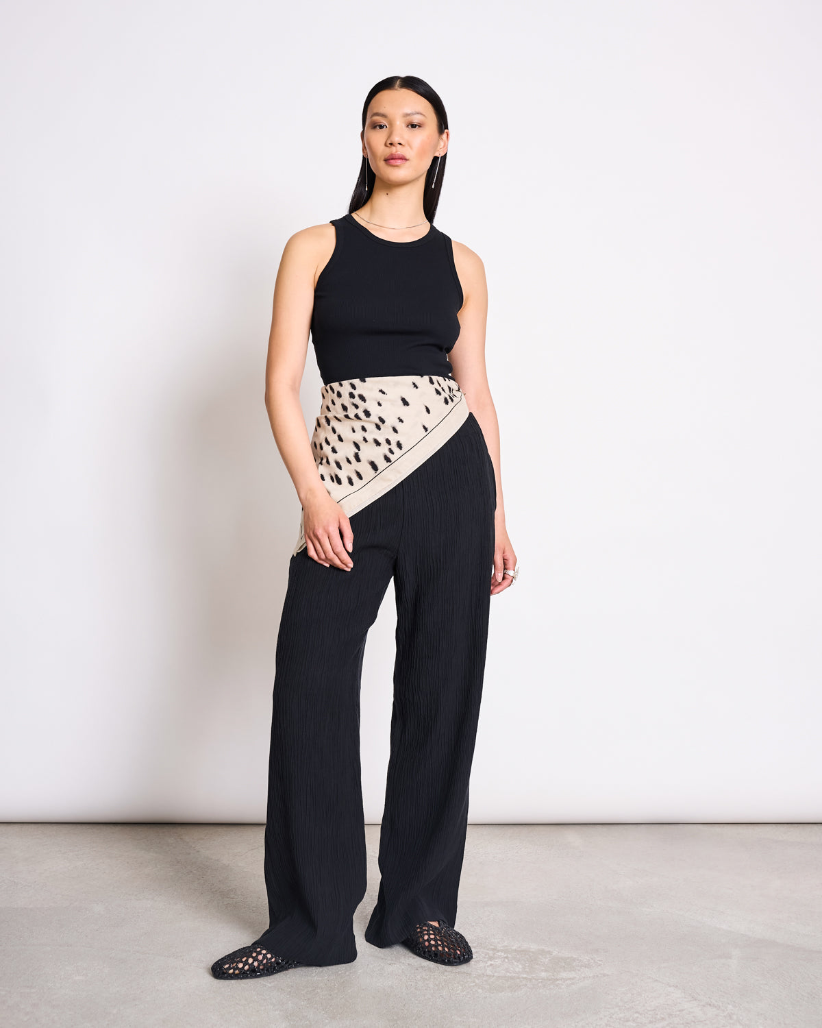 JAN N JUNE - HOLMEN Transparent Back Tank Top black - WERTE FREUNDE