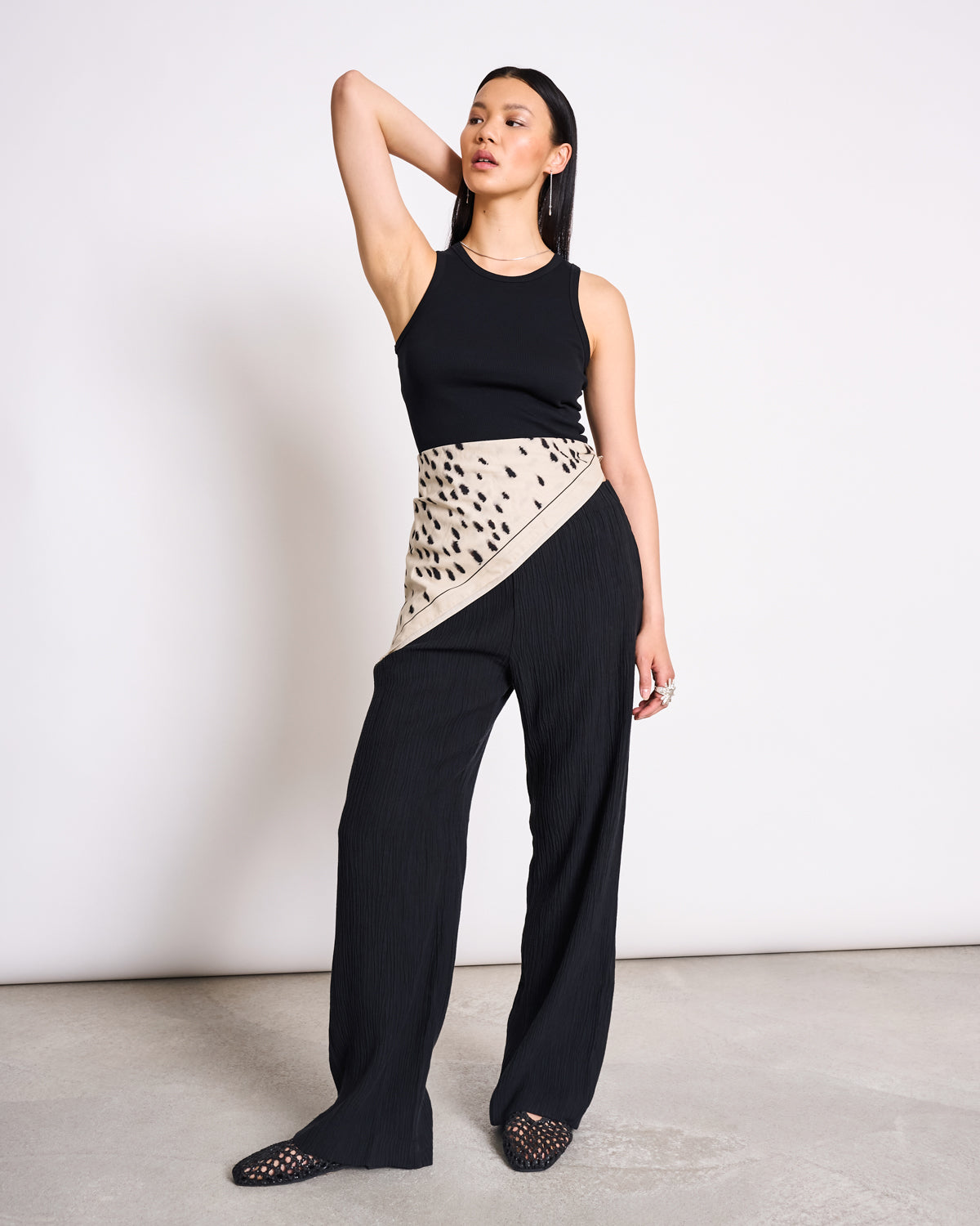JAN N JUNE - HOLMEN Transparent Back Tank Top black - WERTE FREUNDE