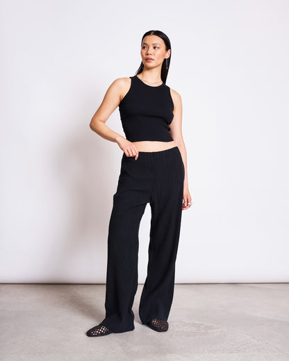 JAN N JUNE - HOLMEN Transparent Back Tank Top black - WERTE FREUNDE