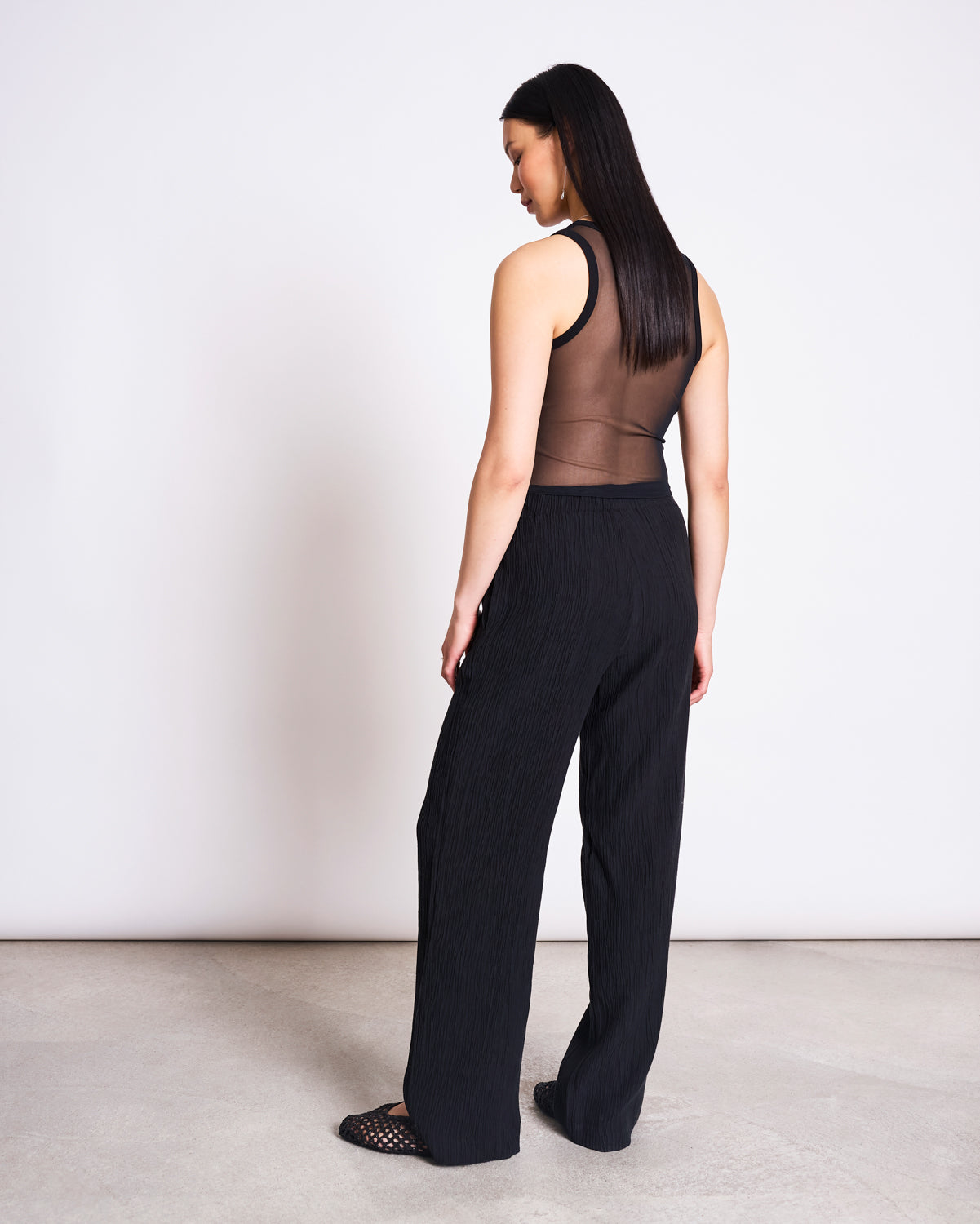 JAN N JUNE - HOLMEN Transparent Back Tank Top black - WERTE FREUNDE