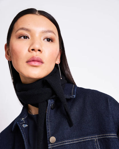 JAN N JUNE - AMBAR MINI WOOL SCARF black