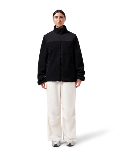 MAIUM - Teddy Zip-Off Cardigan Black - WERTE FREUNDE