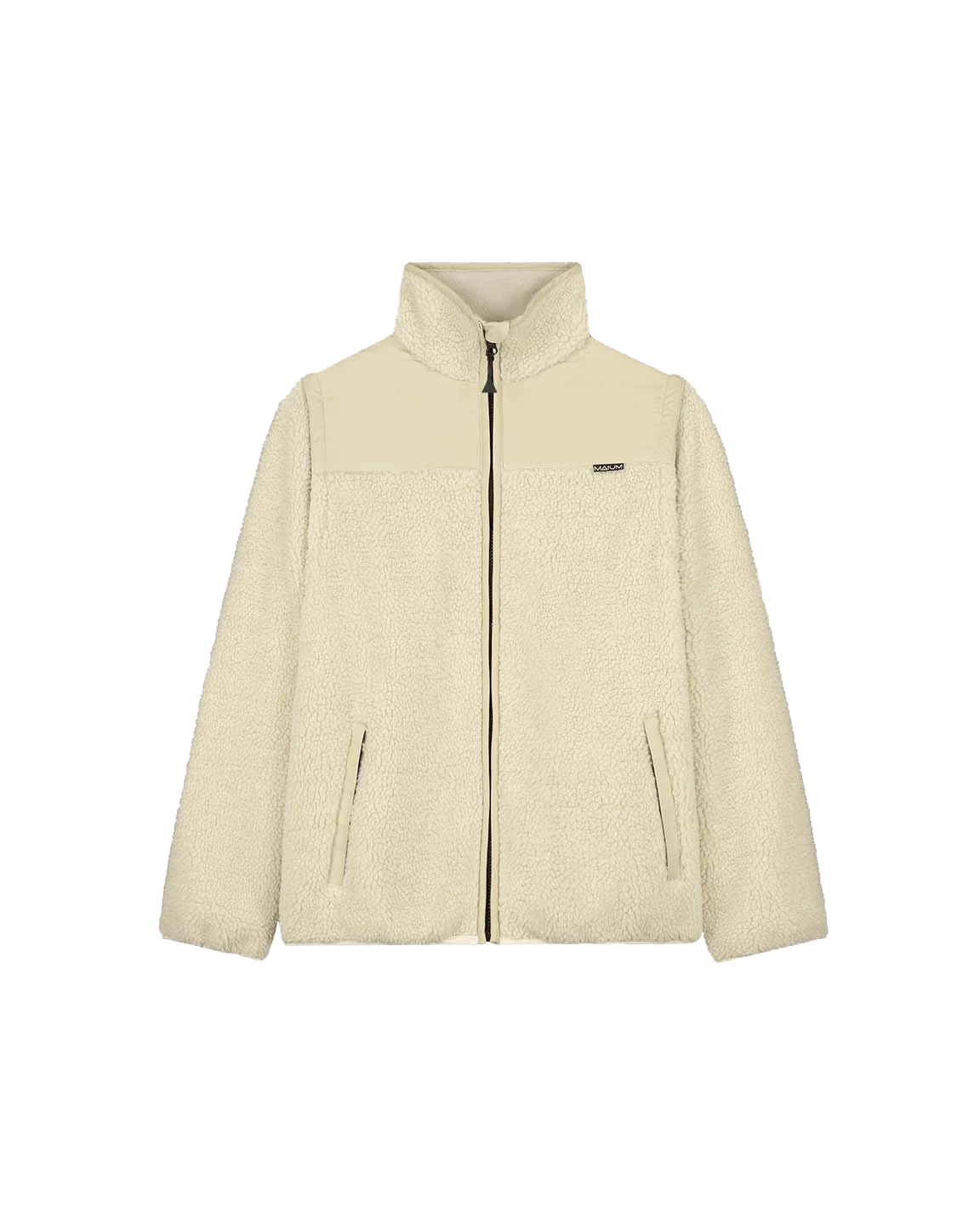 MAIUM - Teddy Zip-Off  Cardigan Off White - WERTE FREUNDE