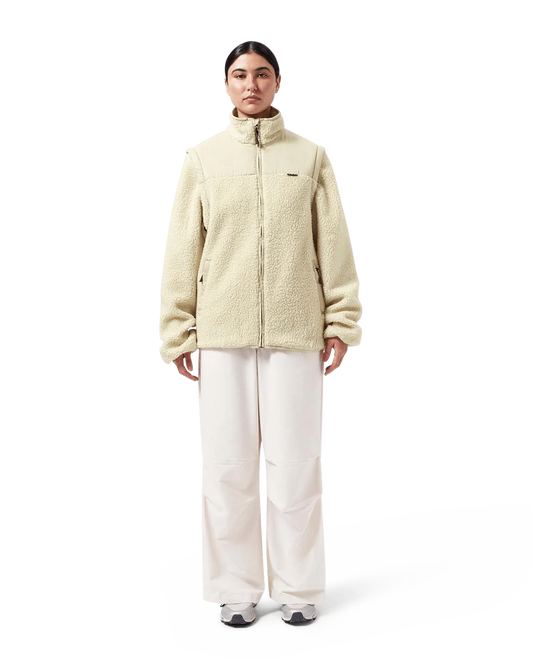 MAIUM - Teddy Zip-Off  Cardigan Off White - WERTE FREUNDE