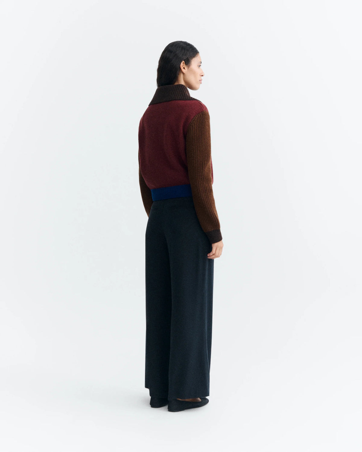 Thinking MU - TANIT KNITTED SWEATER BROWN BLOCK