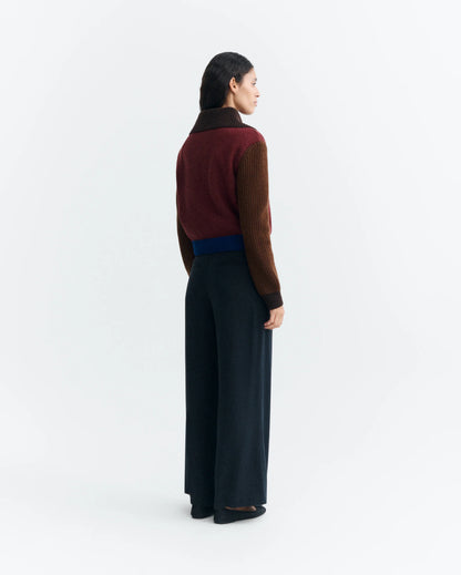 Thinking MU - TANIT KNITTED SWEATER BROWN BLOCK