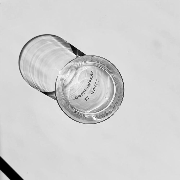 YAHYA STUDIO - Glass Medium- Don't worry Be happy