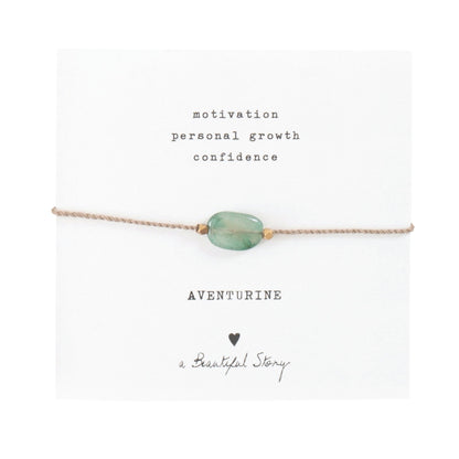 a beautiful story - Gemstone Card Aventurine goldfarben Armband - WERTE FREUNDE