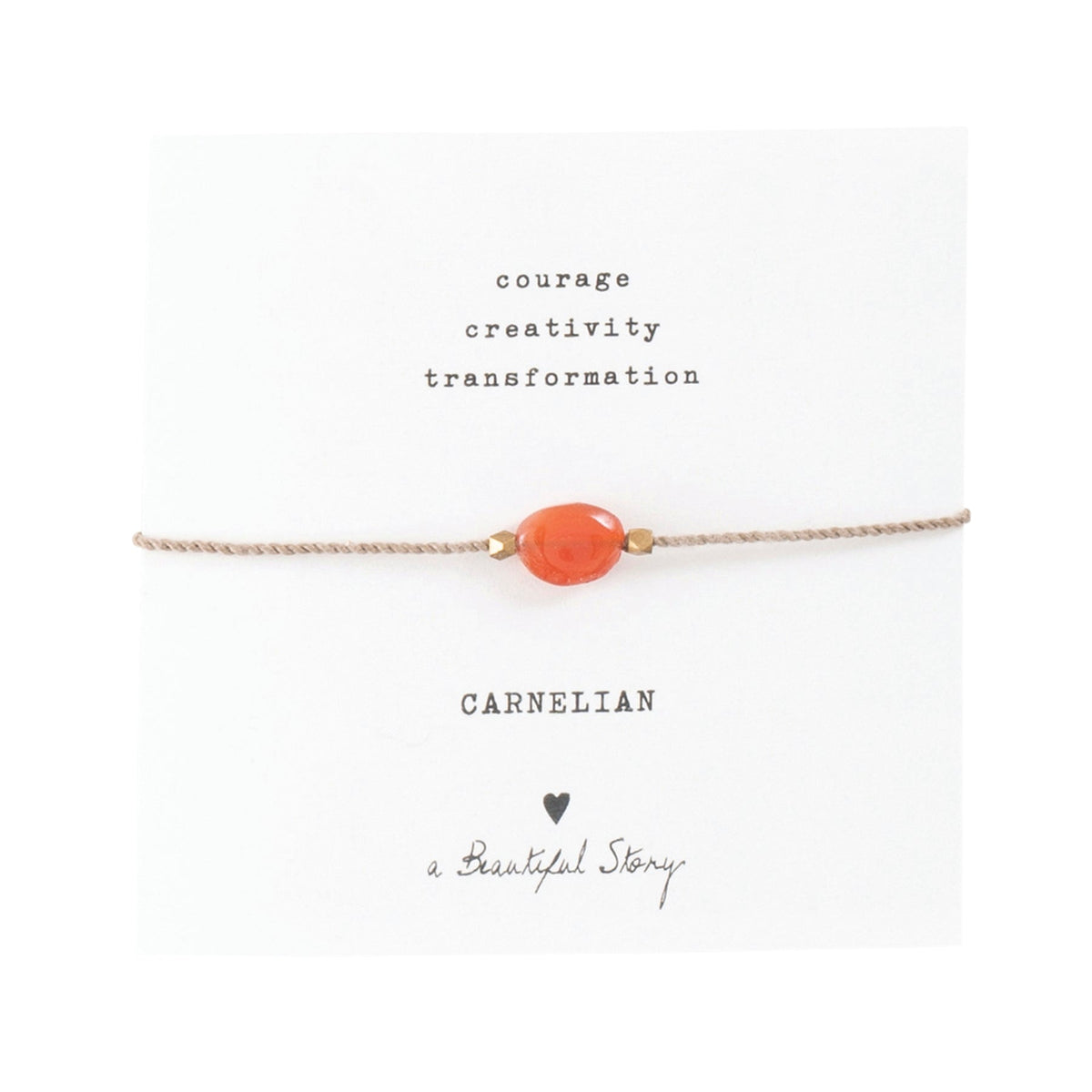 a beautiful story - Gemstone Card Carnelian goldfarben Armband - WERTE FREUNDE