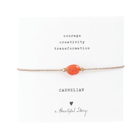 a beautiful story - Gemstone Card Carnelian goldfarben Armband - WERTE FREUNDE