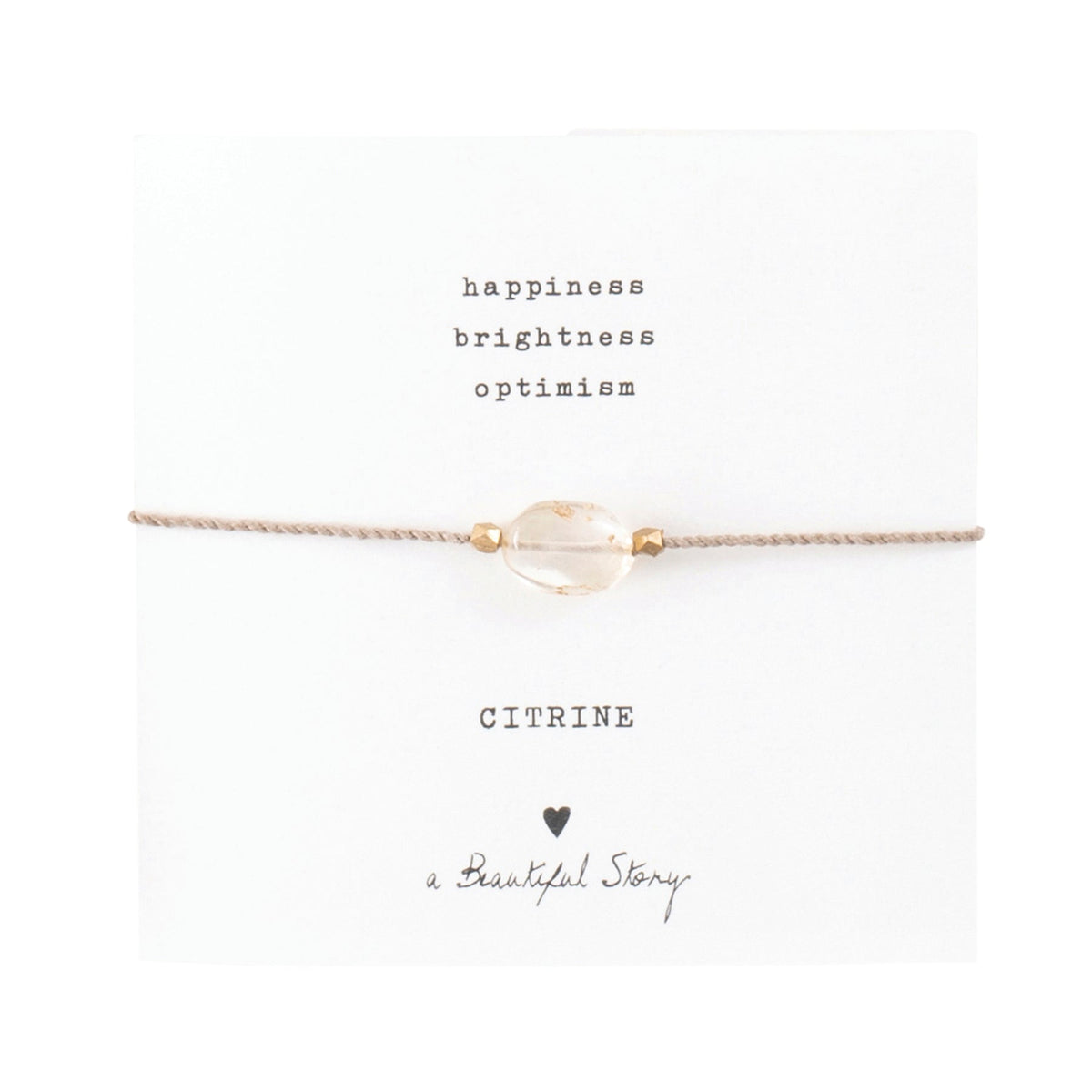 a beautiful story - Gemstone Card Citrine goldfarben Armband - WERTE FREUNDE