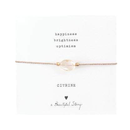 a beautiful story - Gemstone Card Citrine goldfarben Armband - WERTE FREUNDE