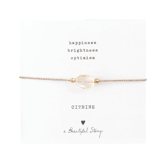 a beautiful story - Gemstone Card Citrine goldfarben Armband - WERTE FREUNDE