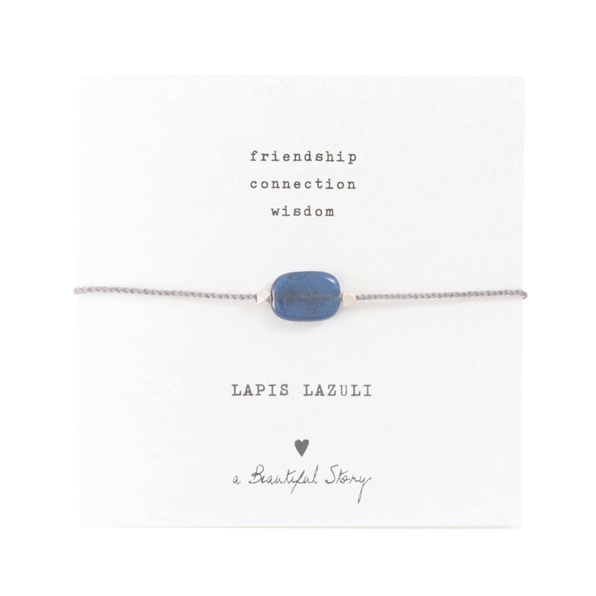a beautiful story - Gemstone Card Lapis Lazuli Silver Armband - WERTE FREUNDE