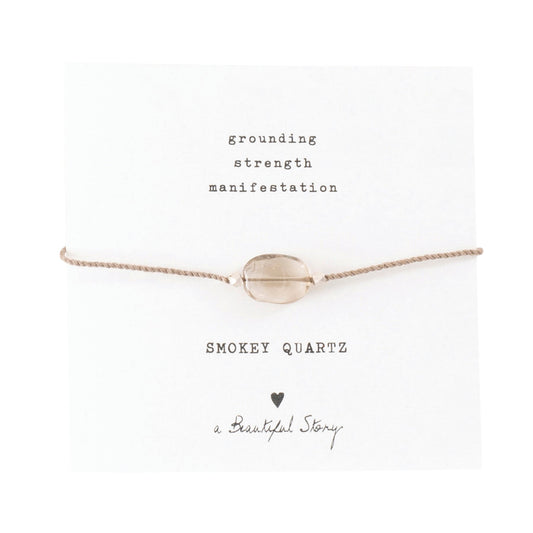 a beautiful story - Gemstone Card Smokey Quartz silberfarben Armband - WERTE FREUNDE
